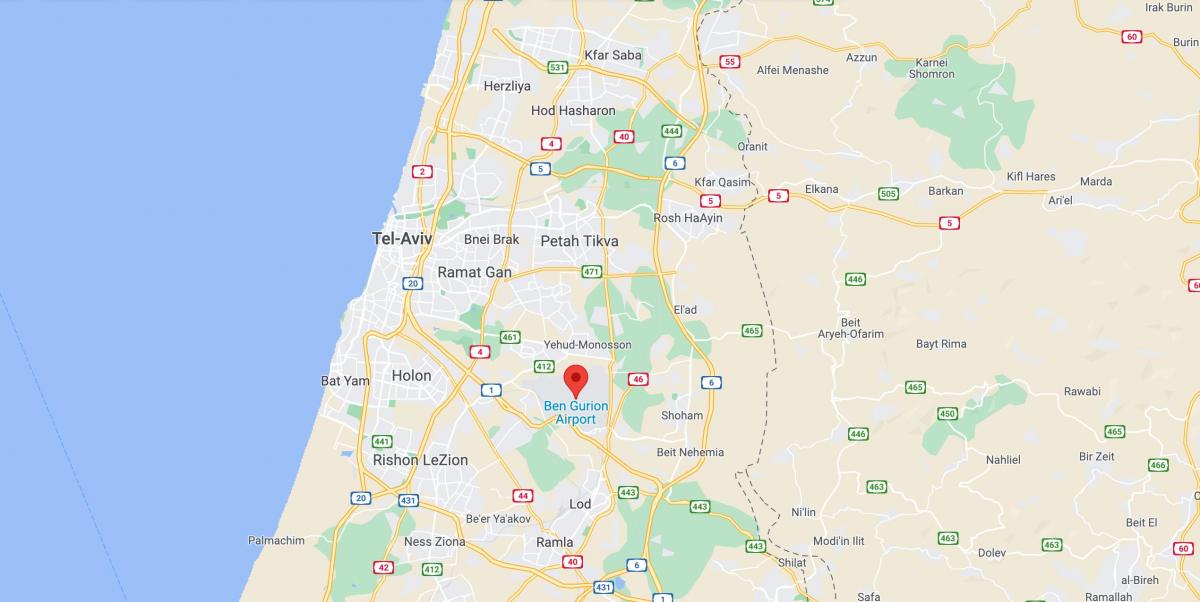 Tel Aviv airports map